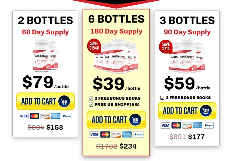 Max Boost Reviews - Pricing